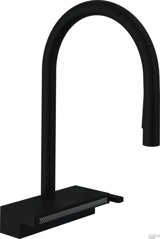 Lage Kosten Hansgrohe Aquno Select M81 ééngreeps keukenkraan 170, uittrekbare vuistdouche, 3jet, mat zwart
