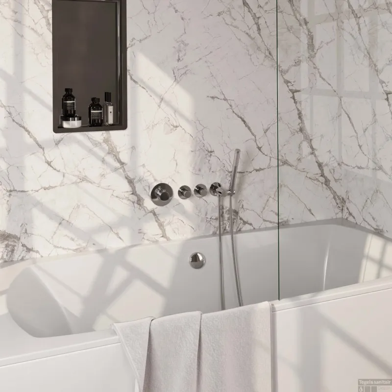 Veilige Betaling Inbouwthermostaat set Brauer Carving Incl Badafvoer Chroom (Keuze Handdouche)