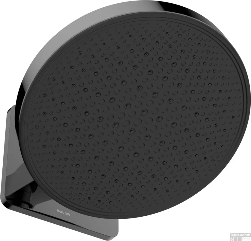 Hete Deal Hoofddouche Hotbath Cobber 1-F opbouw, 300mm Kantelbare Wandarm Gepolijst Zwart