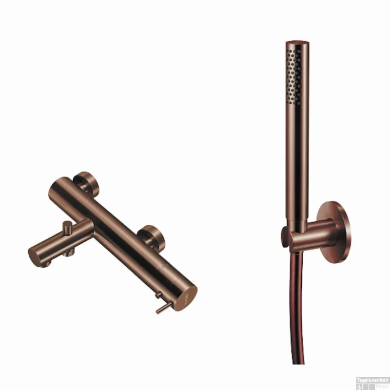 Laatste Versie Badset Qisani Flow Opbouw Geborsteld Copper