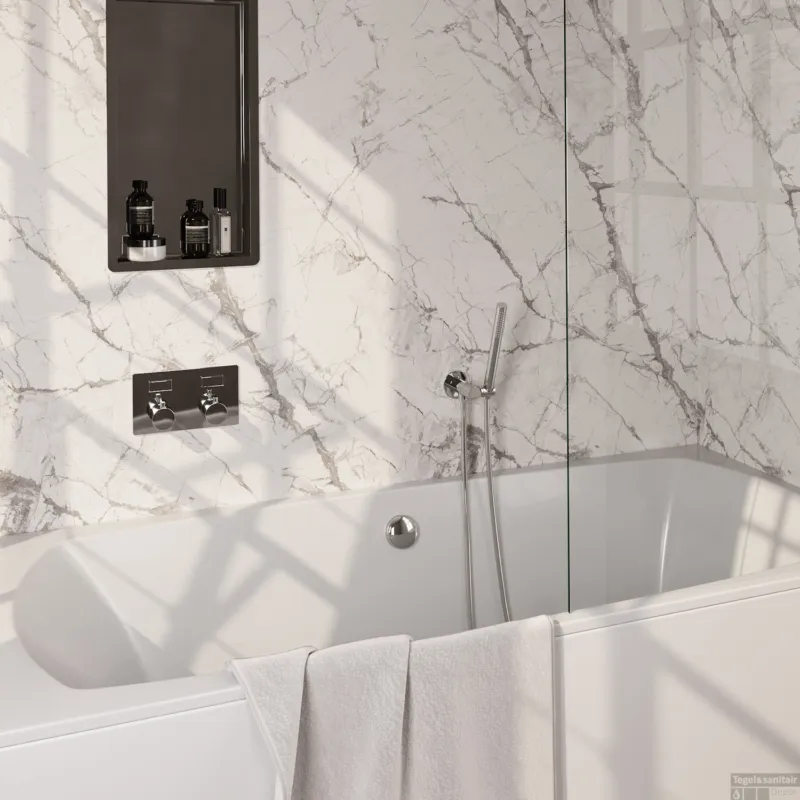 Inbouwthermostaat set Brauer Chrome Edition Met Drukknoppen Incl Baduitloop en Afvoer Chroom (Keuze Handdouche) Beperkt Aanbod