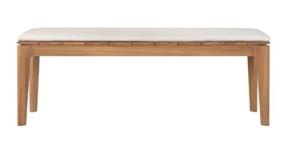 Bestel Nu Ethnicraft Bok outdoor bank met kussen-137 cm-Off White