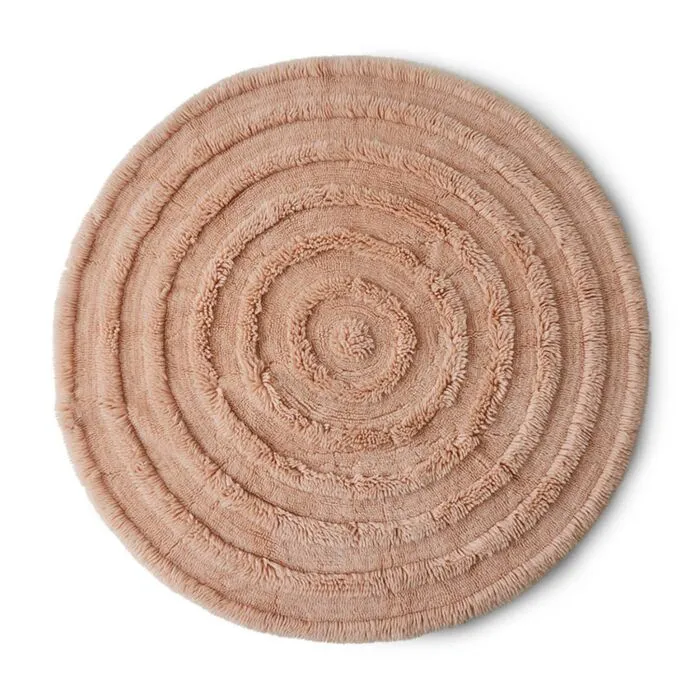 HKliving Round Woolen vloerkleed-Pink Superprijs