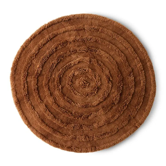 Bestel Nu HKliving Round Woolen vloerkleed-Mahogany