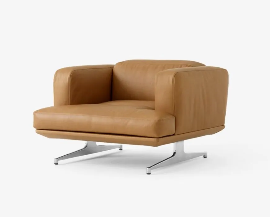 &tradition Inland AV21 fauteuil-Noble Cognac-Poten aluminium Lage Kosten
