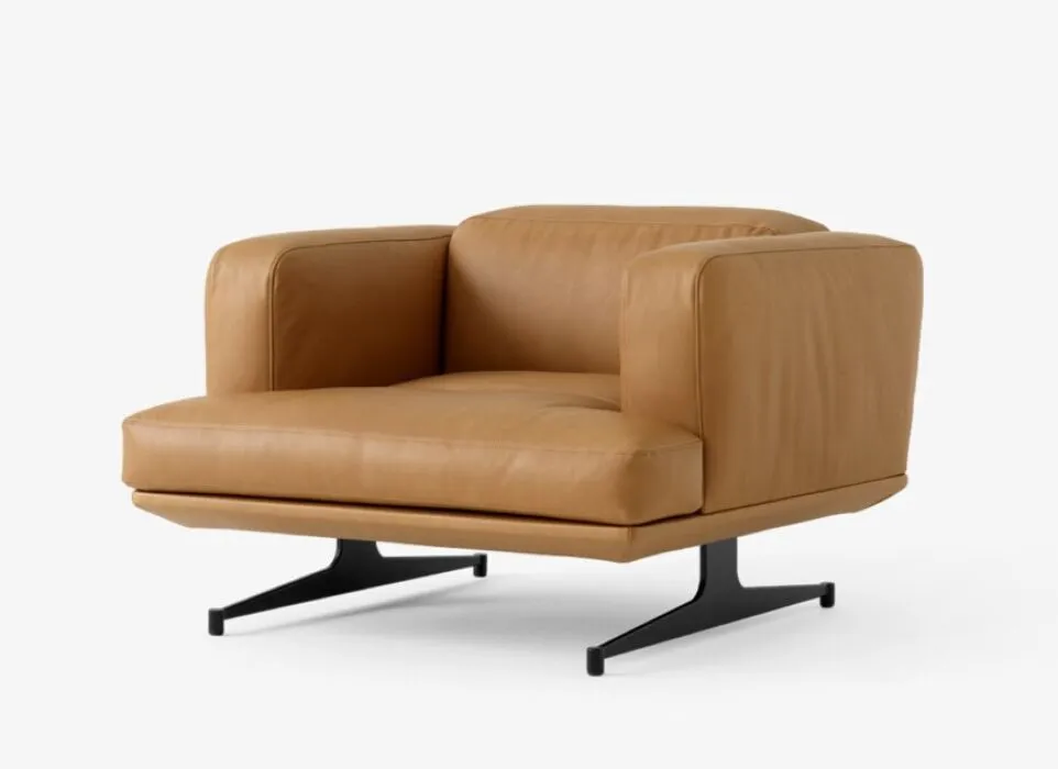 &tradition Inland AV21 fauteuil-Noble Cognac-Poten zwart Speciale Aanbieding
