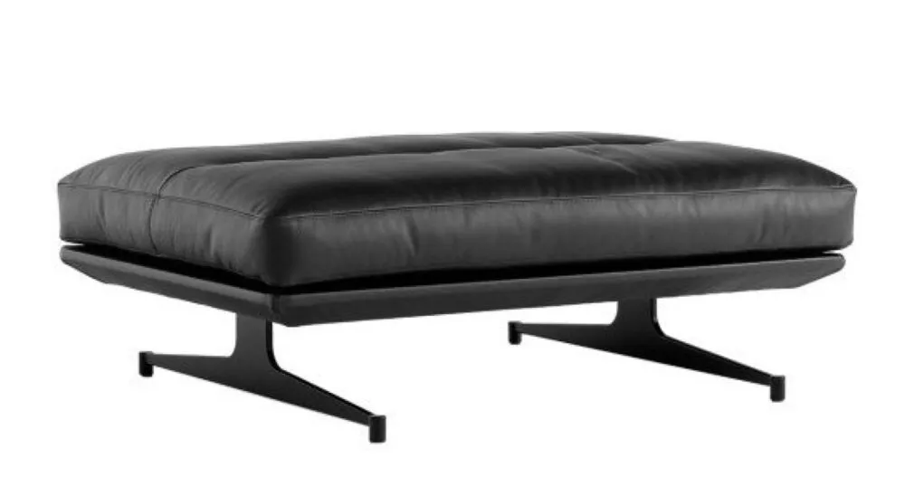Gratis Retour &tradition Inland AV32 pouf-Poten zwart-Noble Black leer