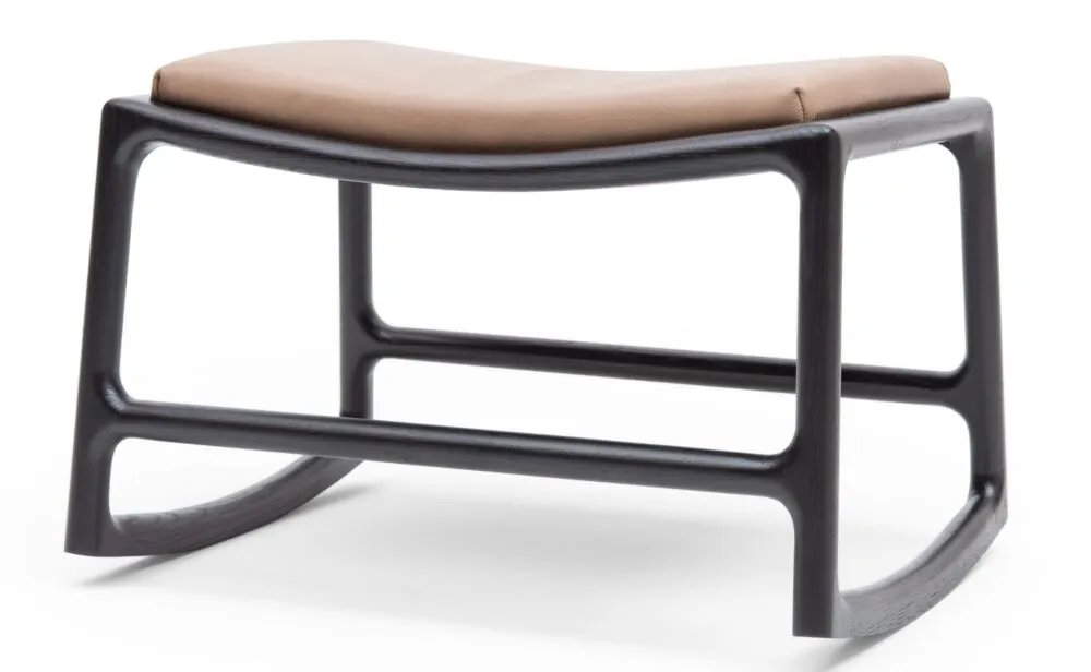 Gazzda Dedo Black voetenbank - Dakar Leather Stone Favoriet