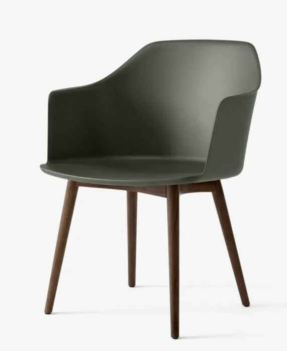 Op = Op &Tradition Rely HW76 eetkamerstoel - Walnoot onderstel-Bronze green