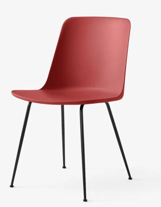 &tradition Rely HW6 stoel zwart onderstel-Vermilion Red Must-Have