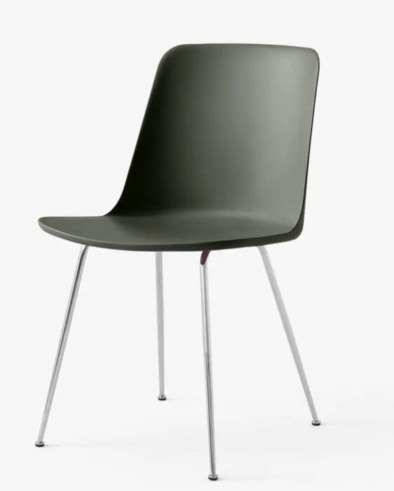 Must-Have &tradition Rely HW6 stoel chroom onderstel-Bronze green