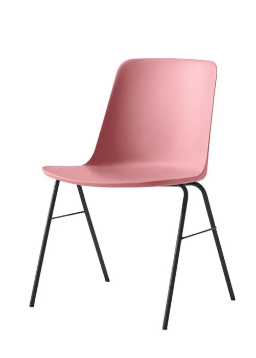 Voordeelprijs &tradition Rely HW26 stoel zwart onderstel-Soft Pink