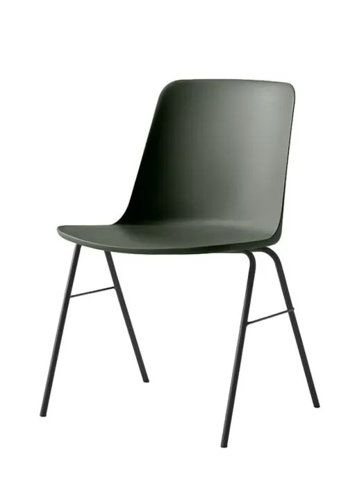 Voordeelprijs &tradition Rely HW26 stoel zwart onderstel-Bronze green