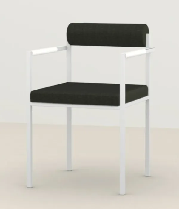 Studio Henk Bolster wit frame eetkamerstoel - met armleuningen-Soil Hunter 156 Beperkt Aanbod