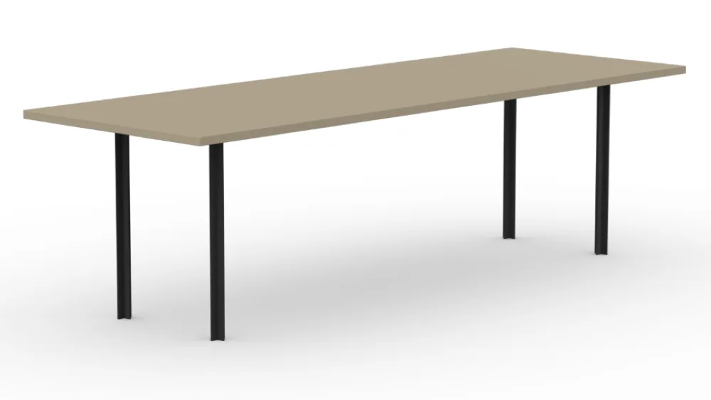 Shop Nu Studio Henk Cross eetkamertafel-160x90 cm-HPL Fenix beige luxor