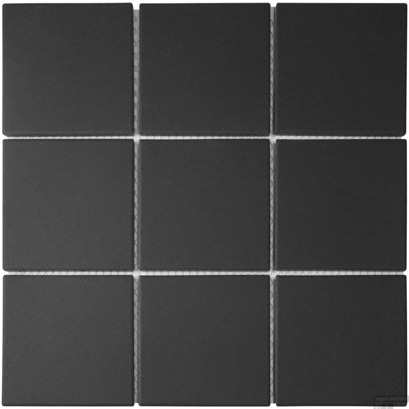 Mozaïek London 29.6x29.6 cm Vierkant Porselein Mat Black (Prijs Per 0.88 m2) Dagaanbieding
