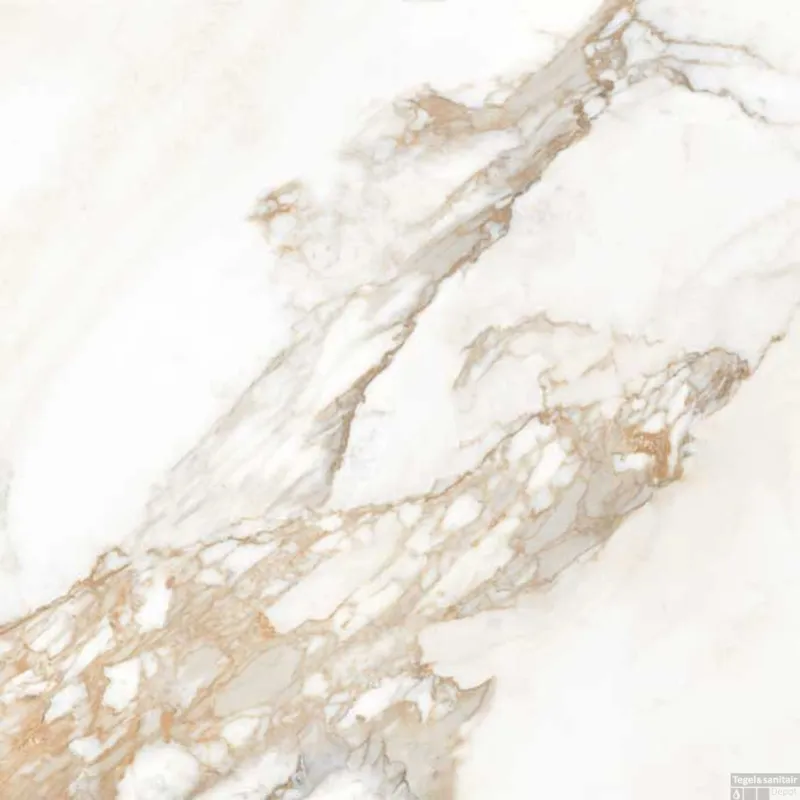 Bestel Nu Vloertegel Calacatta 90x90 cm Gerectificeerd Gepolijst Gold (doosinhoud 1.62m2)