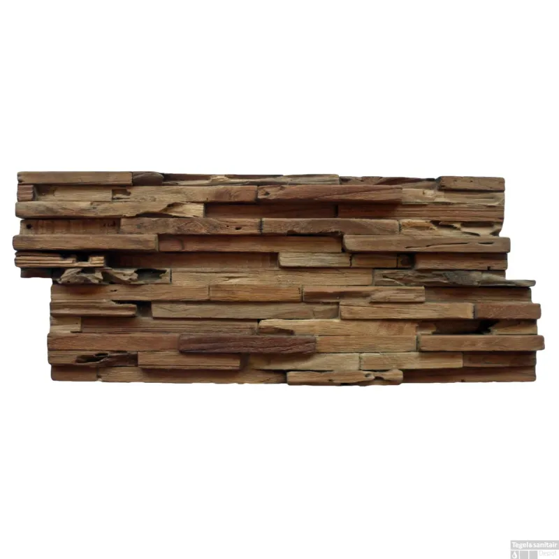 Mozaiek Hout Rustiek Old Teak (P 01) 20x50 cm (Doosinhoud 1m2) Finale Uitverkoop