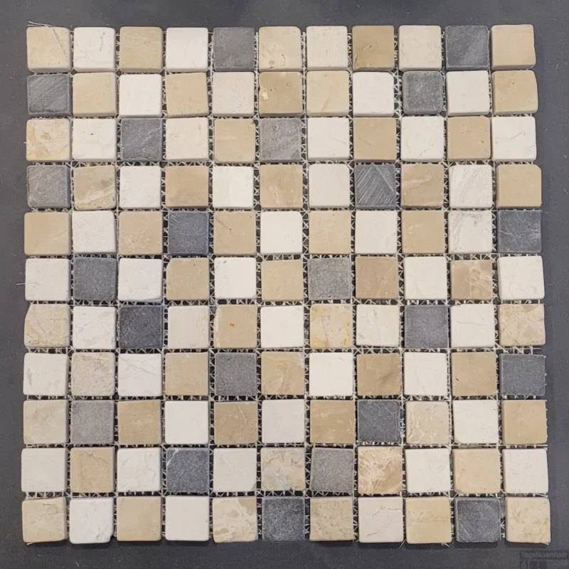 Mozaiek Parquet 2,4x2,4 Mix Cream Brown Light Grey 30x30 cm (Doosinhoud 0,99m2) Voordeelprijs