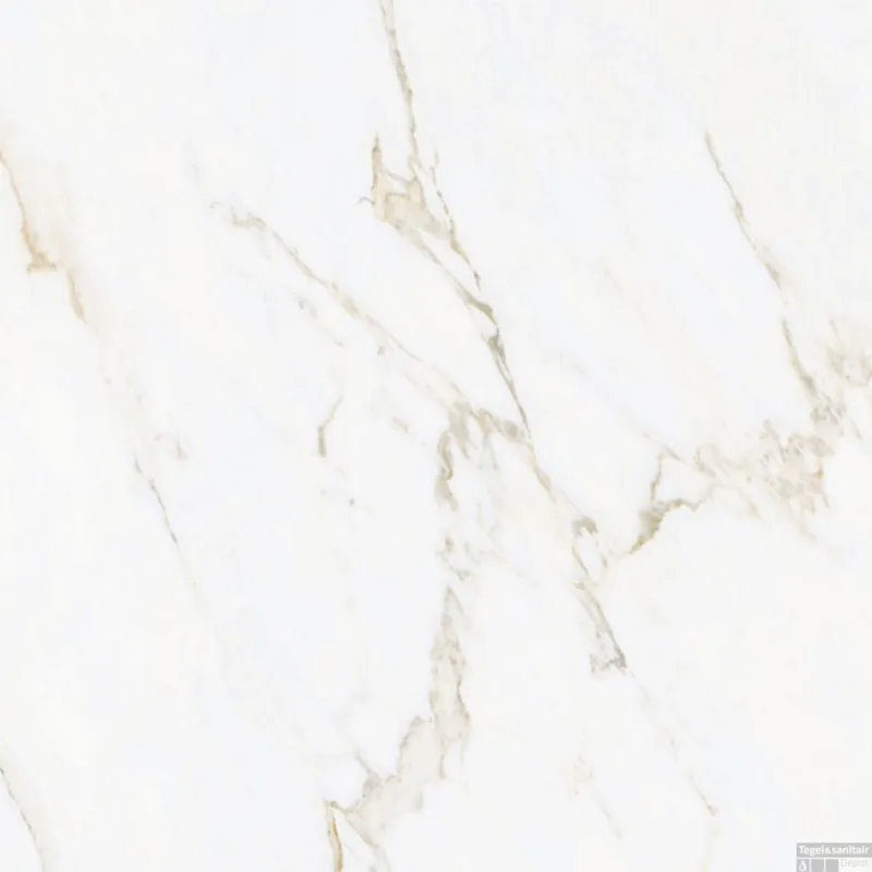 Laatste Kans Vloertegel Mykonos Bolshoi Sand 120x120cm Glans Marmerlook (Doosinhoud 1.44m2)