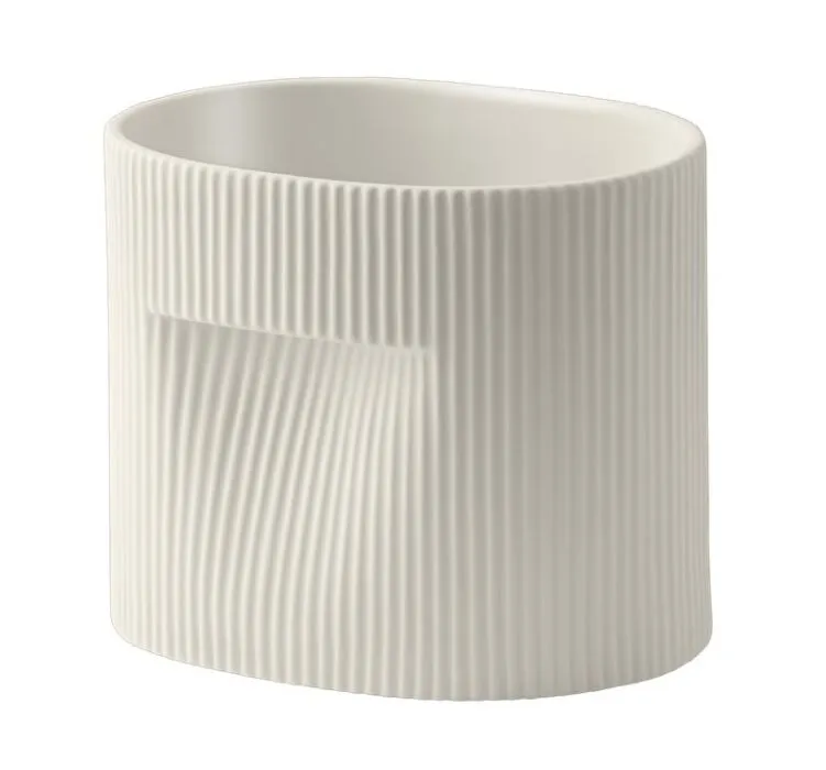Beperkte Voorraad muuto Ridge bloempot-Off-white-H 15 cm