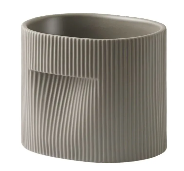 Tijdelijk Beschikbaar muuto Ridge bloempot-Taupe-H 15 cm