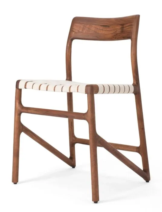 Laatste Versie Gazzda Fawn walnut stoel-Herringbone beige