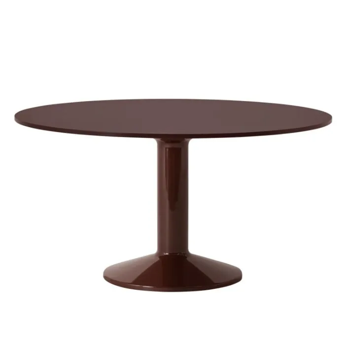 Exclusieve Aanbieding Muuto Midst tafel-Dark Red Linoleum/Dark Red-∅ 140 cm