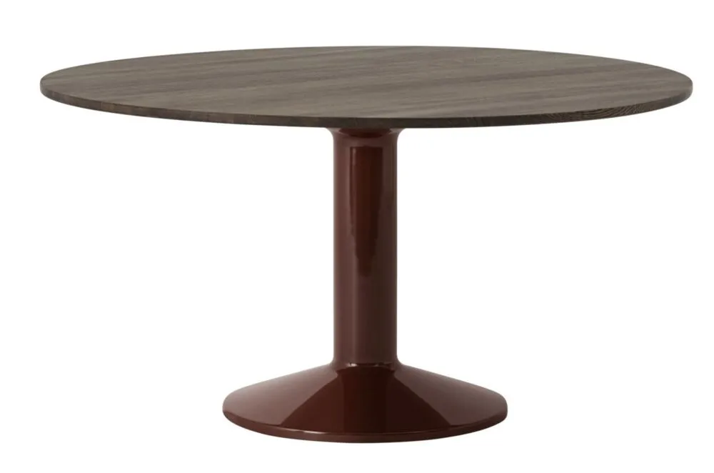 Muuto Midst tafel-Dark Oiled Oak/Dark Red-∅ 140 cm Direct Beschikbaar
