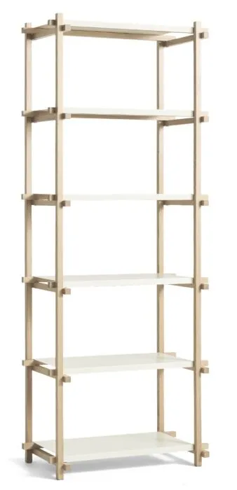HAY Woody 2.0 Column High stellingkast-Almond white-Gezeept eiken Hoge Kwaliteit