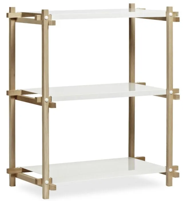 HAY Woody 2.0 Column Low stellingkast-Almond white-Gezeept eiken Gecertificeerd