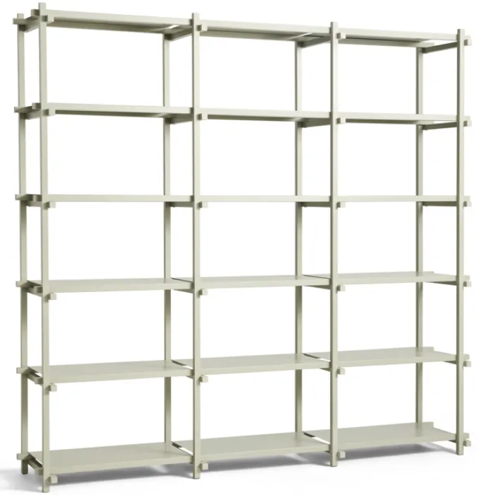 Beste Prijs HAY Woody 2.0 High stellingkast-Smokey grey-Water-based gelakt beukenhout