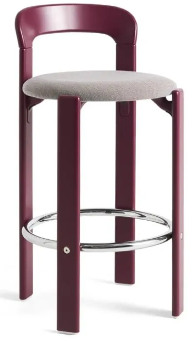 Direct Beschikbaar HAY Rey gestoffeerde barkruk-Grape Red - Steelcut Trio 416-Zithoogte 65 cm