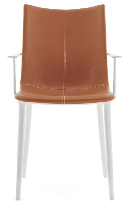 Voordeelprijs Kartell H.H.H. leren stoel-White/Tabacco