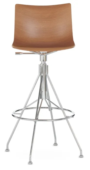 Voordeelprijs Kartell C. Koya barkruk-Dark Wood/Chrome