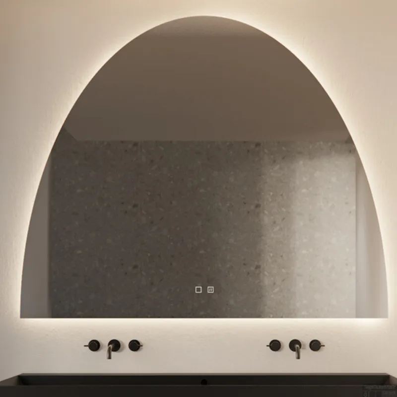 Betrouwbaar Spiegel Gliss Design Eos 160x120cm Met Ronding Naar Boven En Spiegelverwarming