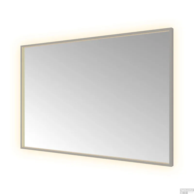 Beperkte Voorraad Spiegel Hotbath &MORE 80x120 cm LED-Verlichting Spiegelverwarming Rechthoek Geborsteld Gunmetal