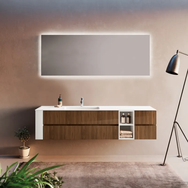 Badkamerspiegel Xenz Peschiera 200x70cm met Rondom Indirecte Verlichting en Spiegelverwarming Weekendaanbieding