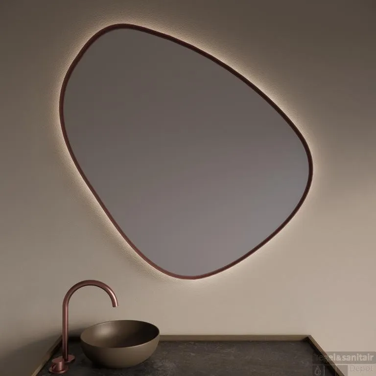Spiegel Gliss Design Fenix met Indirecte LED Verlichting en Verwarming 140cm Koper Rose Populair