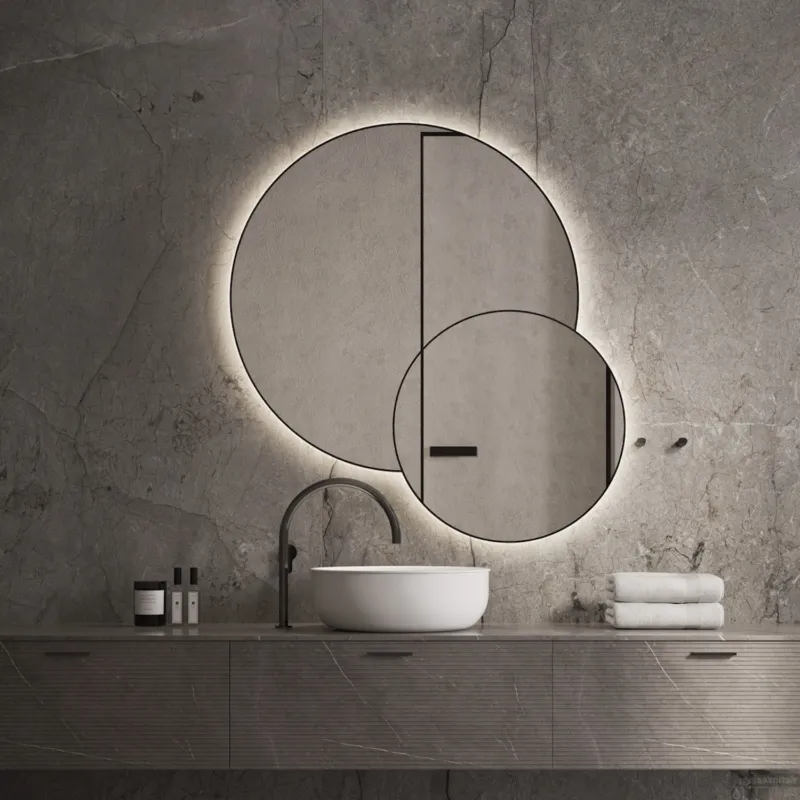 Spiegel Martens & Meijer Arizona 100x60 cm met Verlichting Geborsteld Gunmetal Beste Prijs