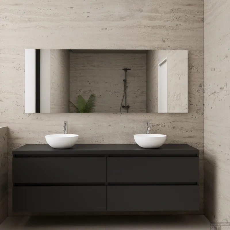 Betrouwbaar ACTIE BWS Badmeubel Paris Mat Zwart 160 cm met topplaat