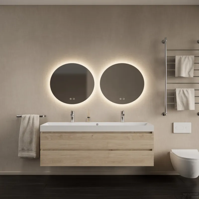 Badkamermeubelset Gliss Design Milan Met Lako Wastafel 140 cm Kastanje (Keuze Wastafel) Hoge Kwaliteit