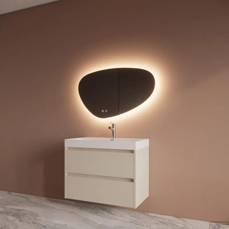 Aanbieding Badmeubelset BWS Riga Met Lako Wastafel Wit 80 cm Kasjmier