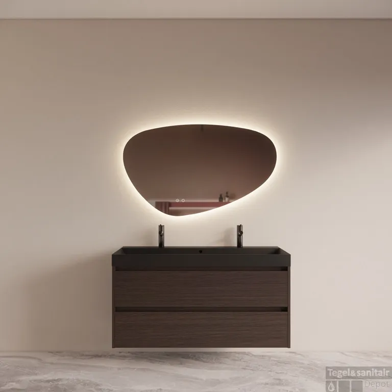 Badmeubelset BWS Riga met Lako Wastafel Zwart 120 cm Bruin Eiken Snelle Levering