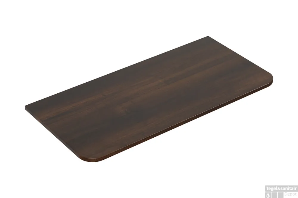 Laatste Kans Topblad Wiesbaden Sulora 80x48 cm Afgeronde Hoeken Walnoot