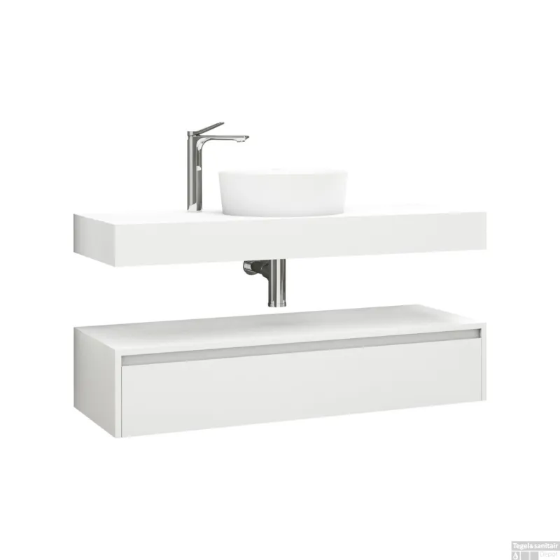Premium Onderkast BWS Lina met Wastafelblad 120x50cm Mat Wit