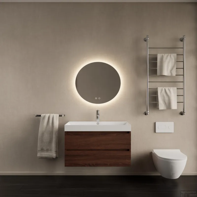 Actieprijs Badkamermeubelset Gliss Design Milan Met Lako Wastafel 80 cm Choco Eiken (Keuze Wastafel)