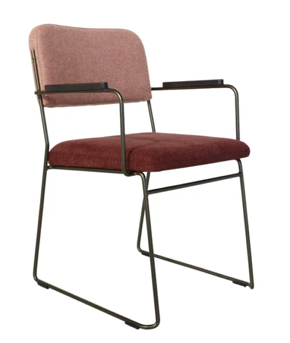 Noga Design Limo eetkamerstoel-Rood-roze-Black Direct Beschikbaar