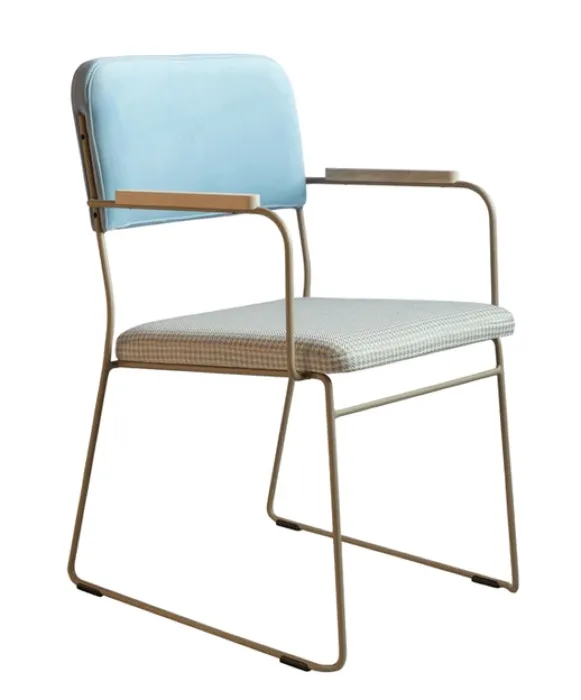 Koopje Noga Design Limo eetkamerstoel-Blauw-beige-Anodic brown