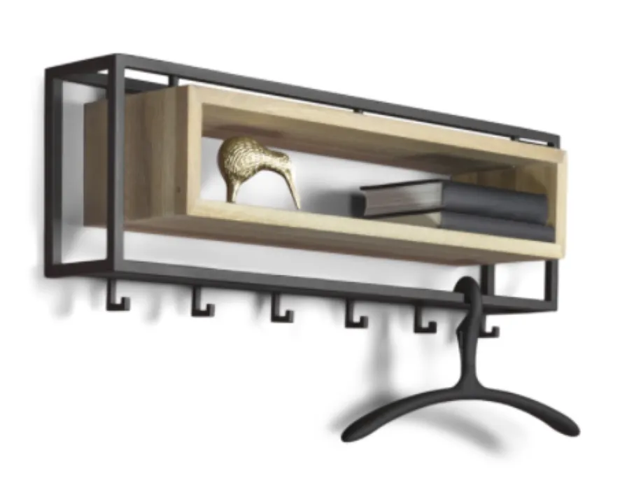 Spinder design School 80 wandkapstok -Zwart Eikenhout Snelle Levering